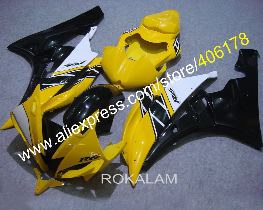 YZF600 YZFR6 обтекатель для Yamaha YZF R6 06 07 2006 2007 желтый черный мотоциклетный Комплект