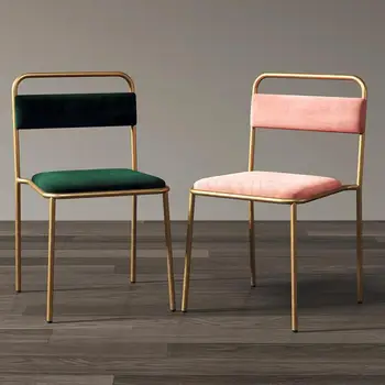 

Northern Europe Light Luxury Dining Chair Modern Simple Household Back Chair Industrial Style Leisure Iron Art Coffee