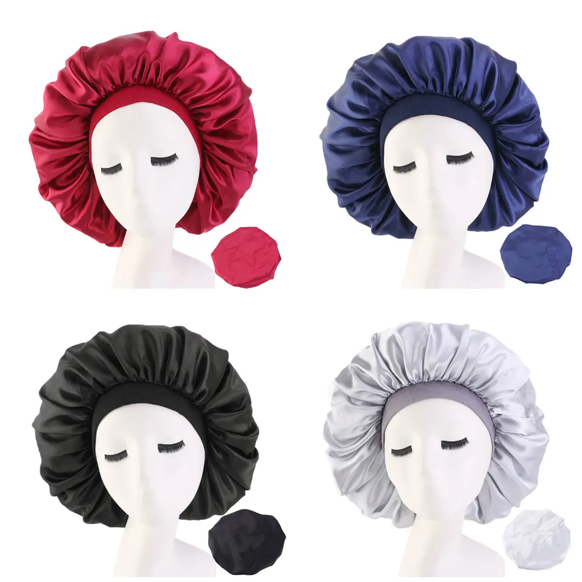 Satin Bonnet Hair Bonnet 1pcs for Women Men Unisex