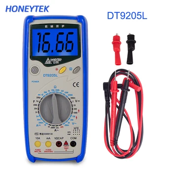 

HONEYTEK DT9205 Multimeter Digital Professional AC DC LCD Display Electric Multimeter Handheld Tester Meter Digital Multimetro