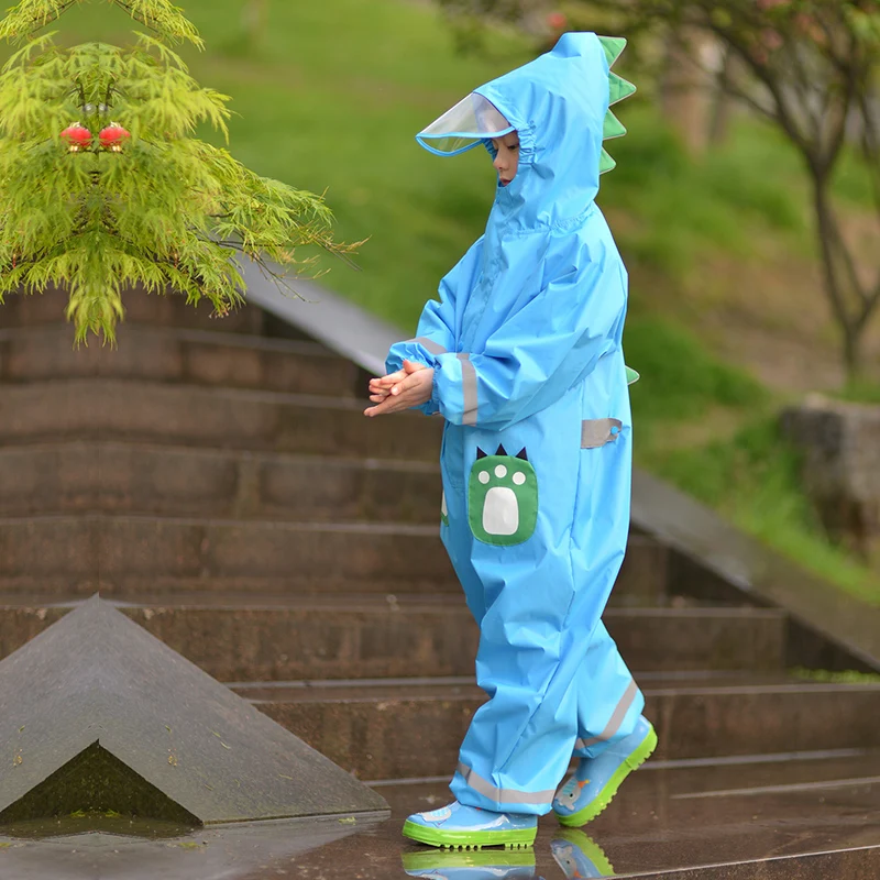 80-145cm Boys Girls Raincoat for Children Waterproof Rain Coat Jumpsuit Students Raingear Kids Poncho