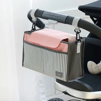 

Baby Mummy Bags Baby Diaper Bag Waterproof Multi-function Convenience Baby Stroller Hanging Bags Stripe Mommy Package