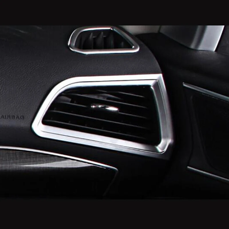 

ABS Matte Chrome For Ford Edge 2015 2016 2017 Accessories Car Styling Car Front Conditioner Air Outlet Decoration Cover Trim