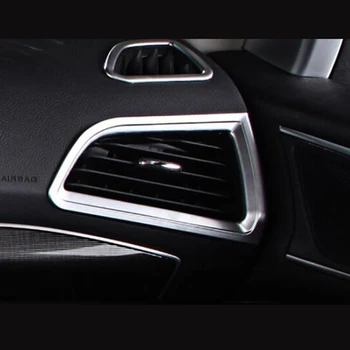 

ABS Matte Chrome For Ford Edge 2015 2016 2017 Accessories Car Styling Car Front Conditioner Air Outlet Decoration Cover Trim