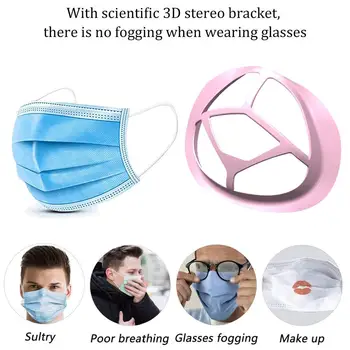

5Pcs 3D Mouth Mask Bracket Support Breathing Stand Respirator Parts For Mask Bracket Mask Holder For Child Adult Mask Bracket