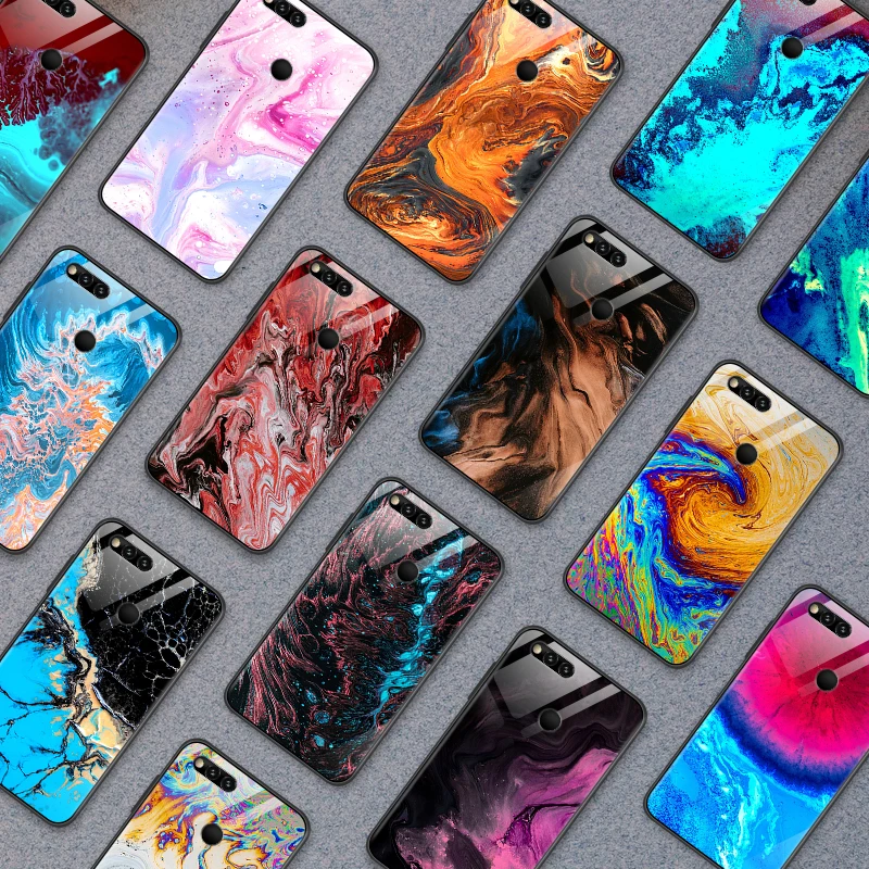 Чехол из закаленного стекла для Huawei Honor 6X 7A 7C 7X 8A 8X 9Lite гладкий телефона Y6 Y9 2018 2019 Y7