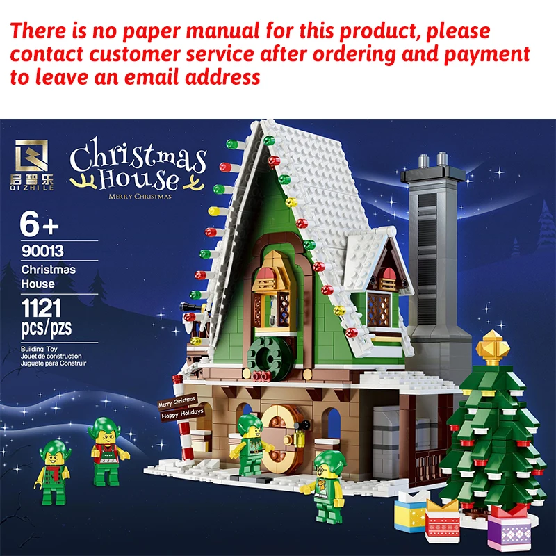

Winter Elf Club Christmas Desktop Decoration Compatible with 10275 Assembly Building Blocks Santa Sleigh Reindeer Gifts for kids