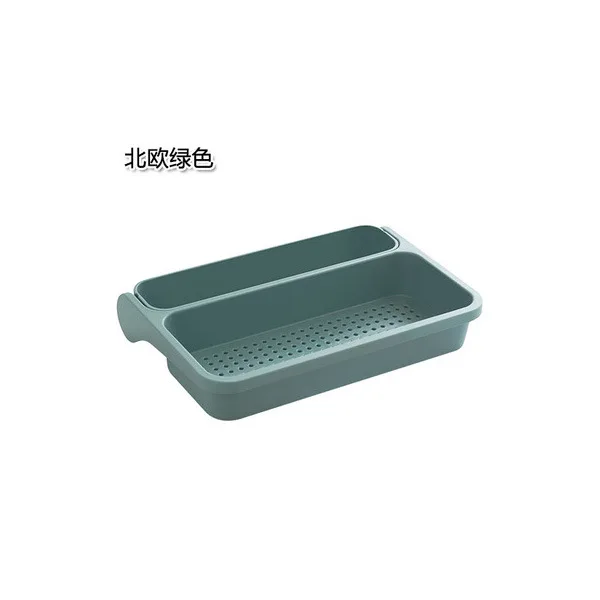 Green New Sale Dish Folding Drain Rack Sink Hanging Storage Rack Kitchen Accessories Punch Free Sponge Drain Dry Towel Organizer - Цвет: Green