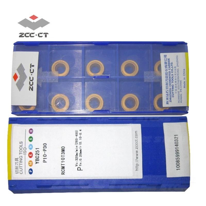 

10pcs ZCCCT turning insert RCMT10T3MO YBC251 for external profiling R5