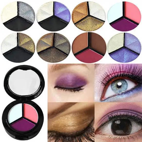 

3 Colors Eyeshadow Makeup Natural Smoky Cosmetic Eye Shadow Palette Set Shimmer Matte Eyeshadow Professional Make Up Palette