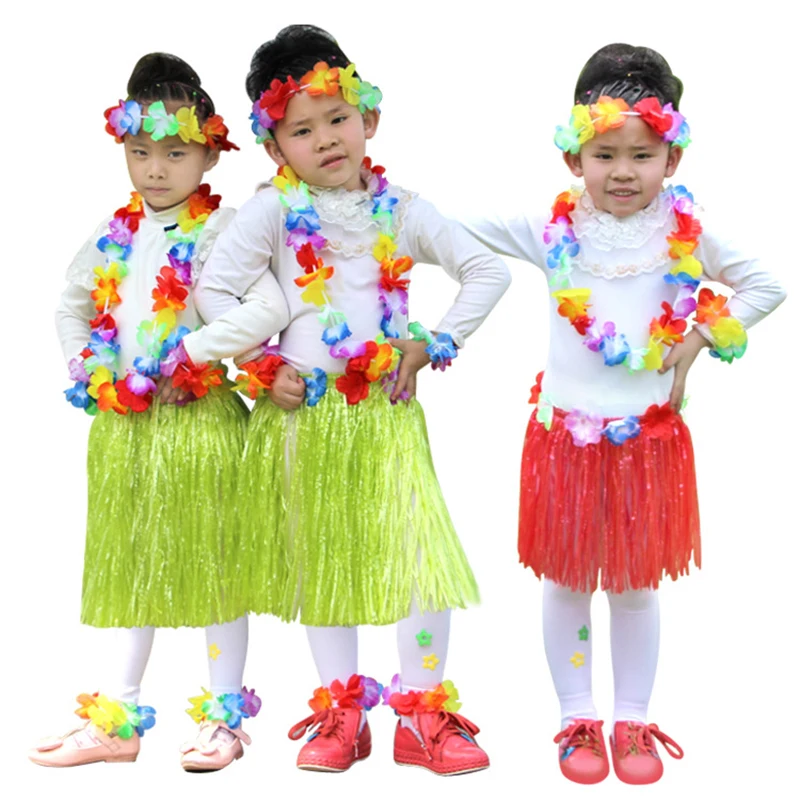

Hawaii Petal Seaweed skirt Beach Party Flower Dress Children's show Beach Party Garland dcoration hawaiian party decorations