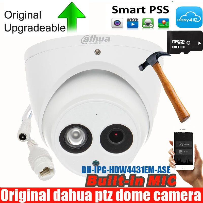 dahua английский DH-IPC-HDW4431EM-ASE металлический корпус H.265 Встроенный микрофон WDR IR 50 м 4MP звук для камеры IPC-HDW4431EM-AS
