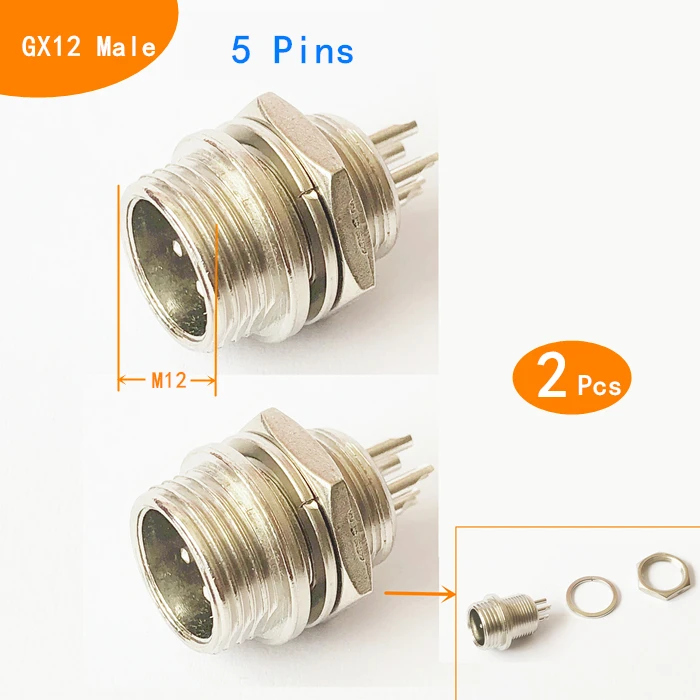 GX12 4 Pin Spina Aviazione Maschio Femmina Pannello 12 Mm Pannello 135153240559 - Foto 3