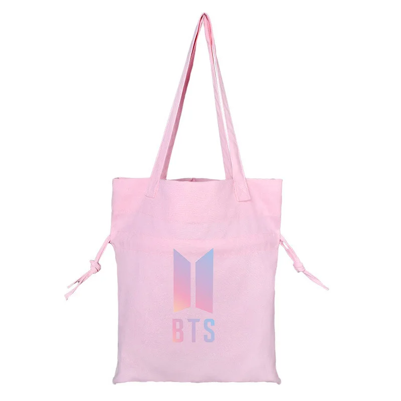 BTS сопутствующие продукты пуленепробиваемые Мальчики холщовые сумки студентов Drawstring сумка корейский стиль три цвета свежий сумка через плечо