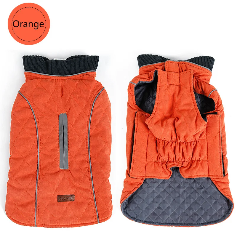 Dog Clothes Quilted Dog Coat Water Repellent Winter Dog Pet Jacket Vest Retro Cozy Warm Pet Outfit Clothes Big Dogs Product