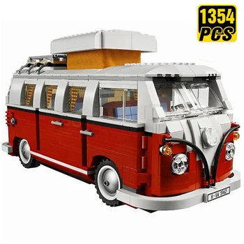

1358pcs Lepined 10220 Technic Series VW T1 Camper Van Building Blocks Car Model Bricks Bus 21001 Children Toys Set