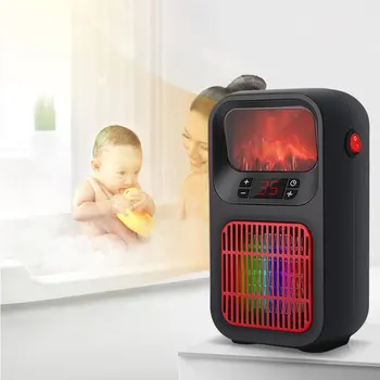 

Mini Portable Electric Space Heater Desktop Heating Warm Air Heater Black for Home Office Radiator Warmer Fan