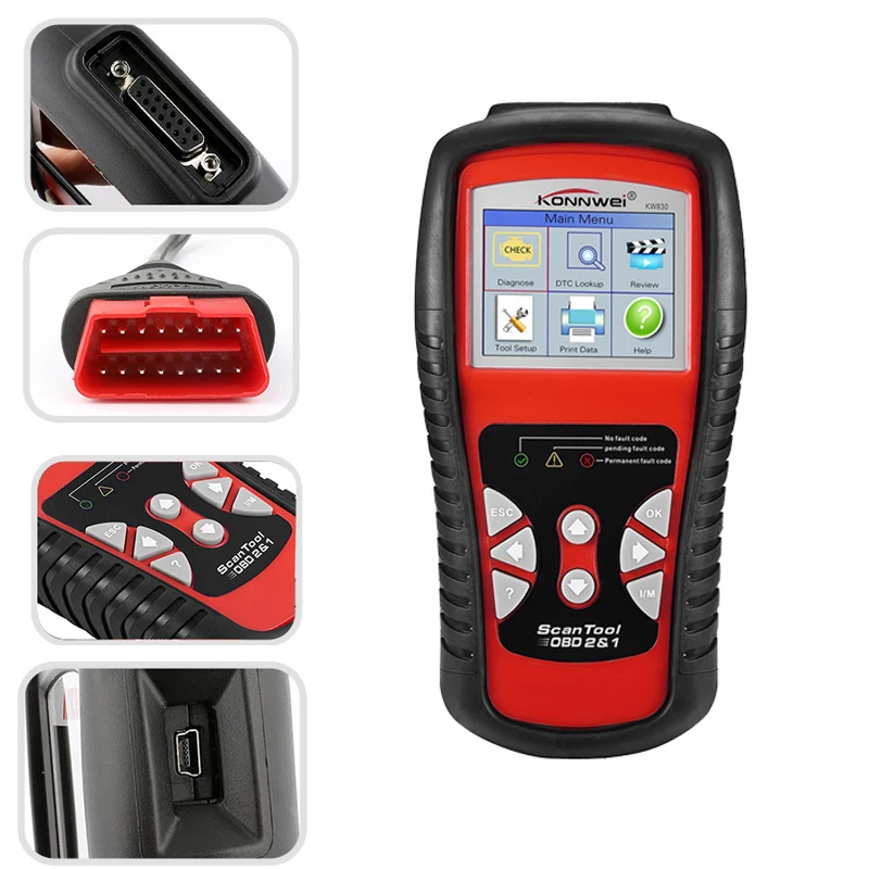 KONNWEI KW830 OBD2 ODB2 Автомобильный сканер для автоматической диагностики Universele Авто Fout код считыватель ODB2 Авто Диагностика сканирование
