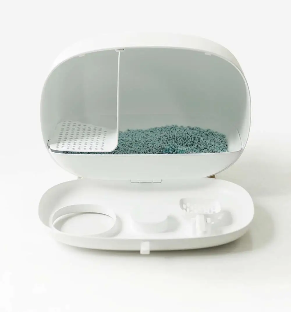Cat Litter Box Semi-Closed Design with Scoops 23.7x18x15.2 in Luxury Big Smart Cat Litter Bedpans Sand Toilet Training Cat Ki Cat Litter Box Semi-Closed Design with Scoops 23.7x18x15.2 in Luxury Big Smart Cat Litter Bedpans Sand Toilet Training Cat Ki