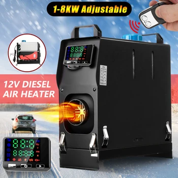 

All in one 1-8KW 12V Adjustable Car diesels Air Heater One Hole Car Heater For Trucks Motor-Homes Boats Bus+LCD key Switch