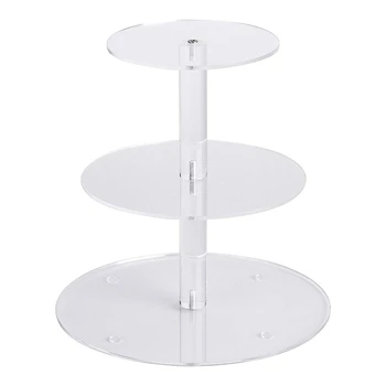 

3 Tier Acrylic Glass Round Cupcake Display Stand Dessert Stand, Pastry Serving Platter, Cake Stand, Cupcake Holder Perfect for A