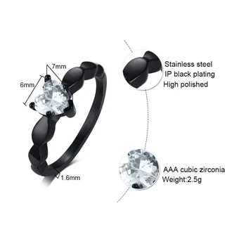 

RUIYI most popular new arrival fashion single double ring have silver big stone black free shipping