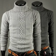 Warm Turtleneck Sweater Men Pull Homme Casual Pullovers Male Outwear Slim Knitted Sweater