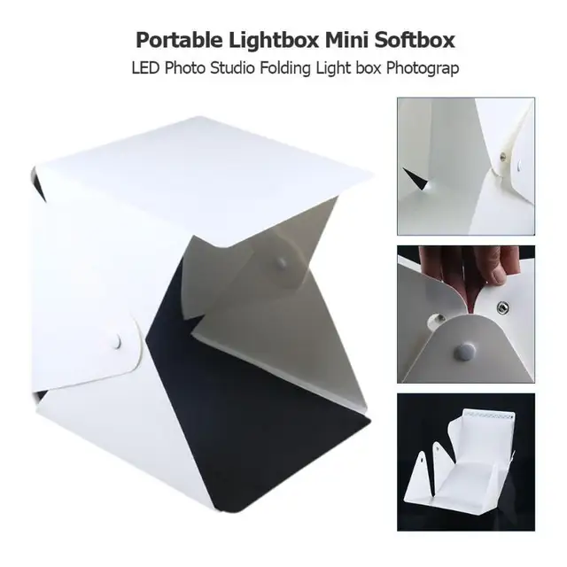 US $4.30 Portable LED Light Photography Softbox Studio Lightbox 20cm Mini Photo Light Box Background Kit for