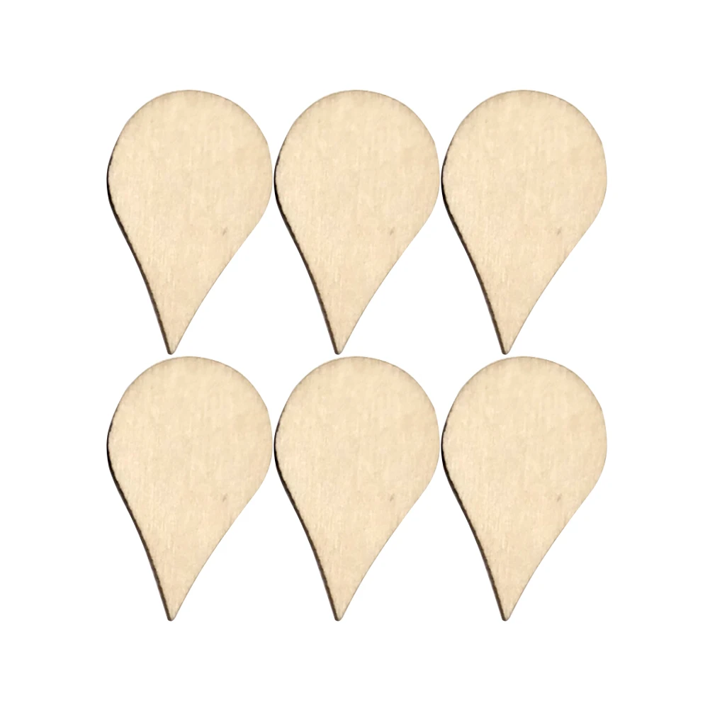 100Pcs 30x18mm DIY кусочки дерева в форме капли каракули украшения DIY украшения ремесла аксессуары маленькие кулоны для украшения дома - Цвет: 100Pcs 30x18mm