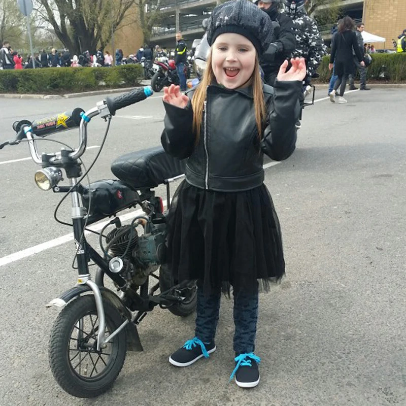 Куртка детская из искусственной кожи короткая куртка с Диагональной молнией