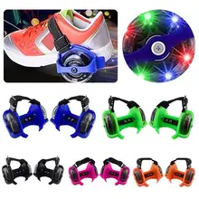 1 пара детских роликовых коньков на колесиках, регулируемый светодиодный мигающий колесный ролик, ролики на пятку, маленький вихревой ремень
