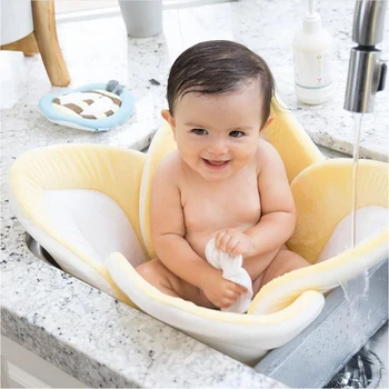 

Foldable Baby Bath Shower Tub Mat for Newborns Sink Bath Cushion Flower Cushion Mat Bath Tub for Baby Sunflower Cushion HM0006