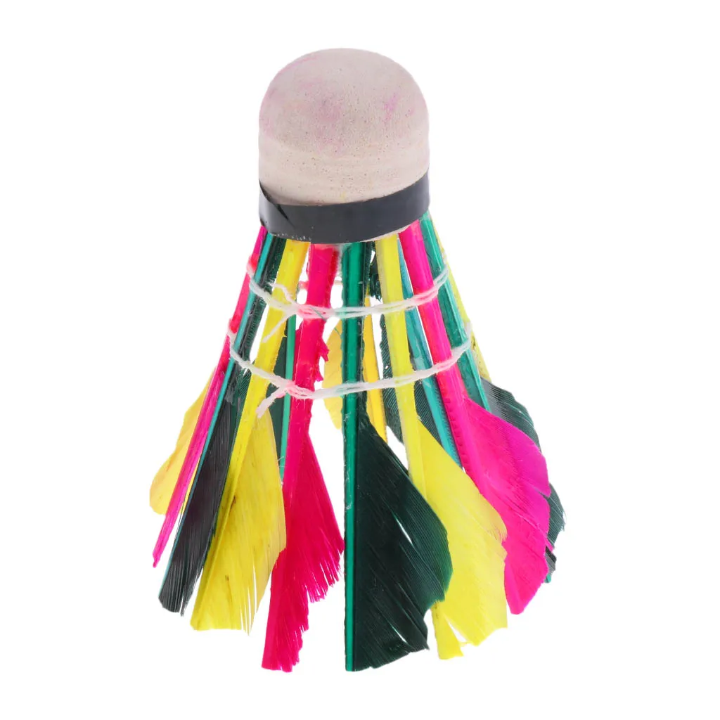 3 Pcs Feather Badminton Shuttlecocks Balls Colorful - kids children