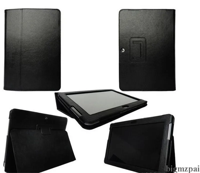 Для планшета samsung Galaxy Tab 2 10,1 P5100 P5110 10,1 дюймов чехол из искусственной кожи с подставкой защитный чехол для планшета 2 10,1 ''P5100+ пленка - Цвет: black