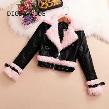 

Zip Lambskin PU Leather Jacket Women's Winter New Korean Sheep Curling Lapel Was Thin and Short Imitation Fur