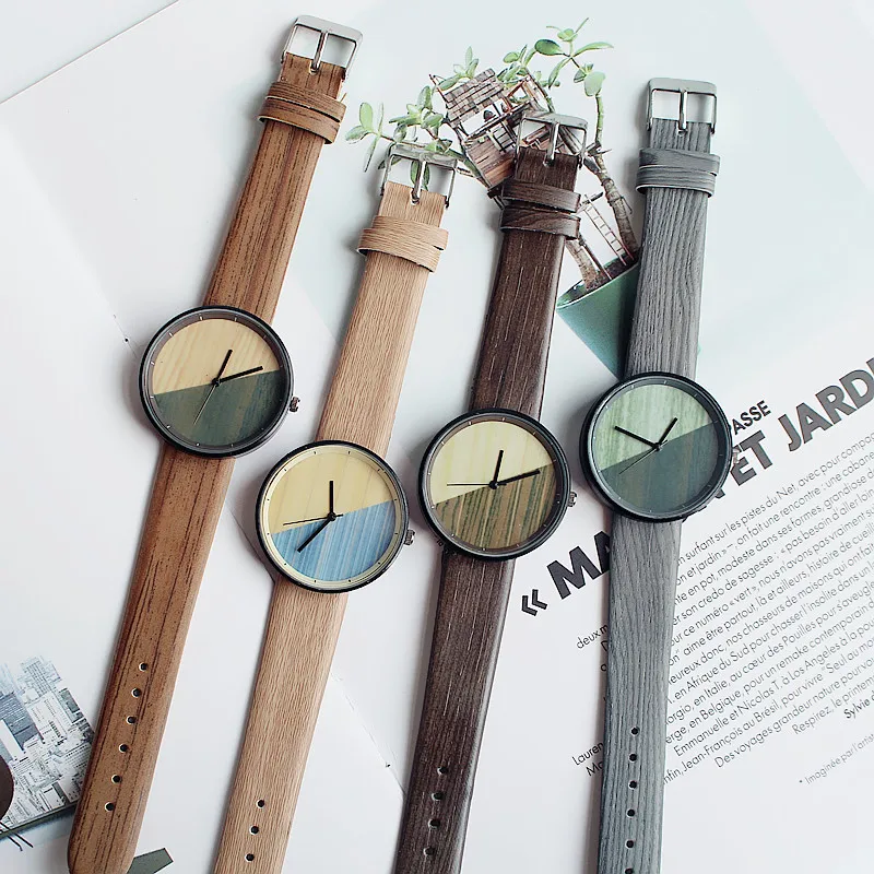 Женские модные часы в стиле Харадзюку серый цвет хаки деревянные женские