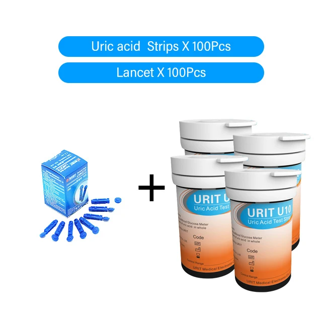 Cofoe 25pcs Uric Acid Test Monitor Set With 25pcs Uric Strips 25pcs Lancets  Gout Uric Acid Meter UA Test Kit