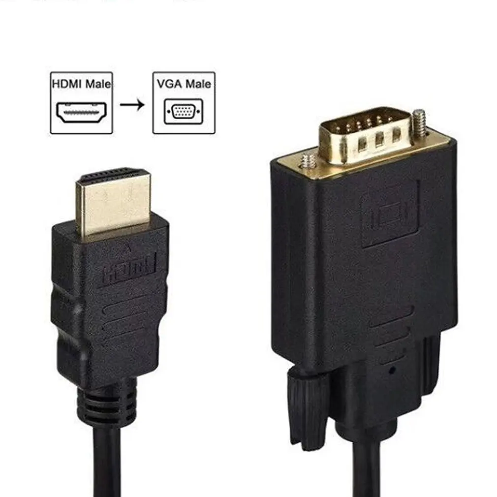 Позолоченный HDMI к VGA конвертер кабель с аудио выходом для ПК ноутбука планшета 1,8 м адаптер высокого разрешения