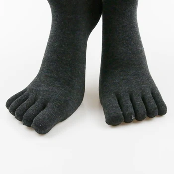 

Unisex Spring Summer Winter Autumn Solid Comfortable Men Women Guy Five Finger Pure Soft Cotton Toe Socks Soft Socks
