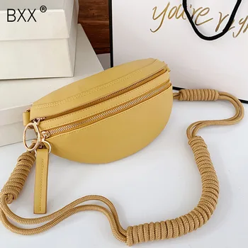 

[BXX] Brand Designer Small PU Leather Crossbody Bags For Women 2020 Summer Handbags and Purse Female Waist Chest Bag HM338