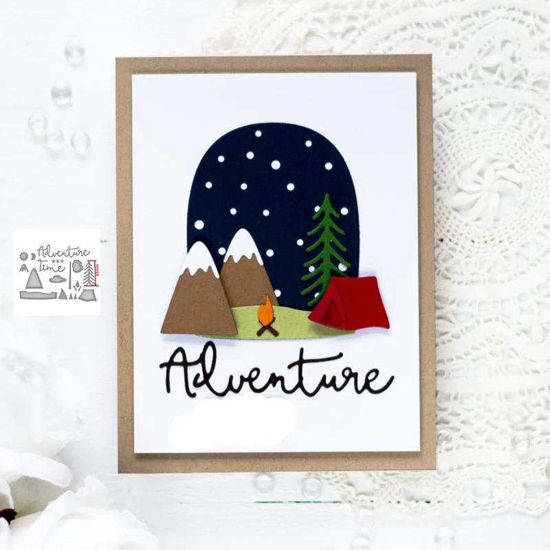 

DIY Scrapbook Album Embossed Paper Card Making Metal Cutting Dies Making Winter Camping Cutting Dies 2019