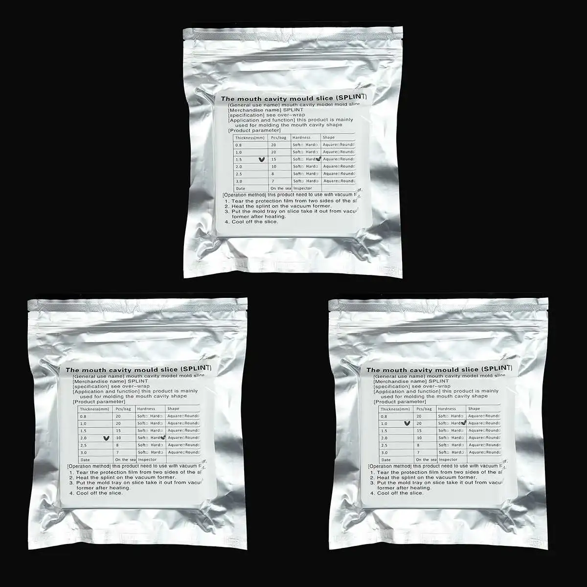 

1 Bag 1.0mm/1.5mm/2.0mm Dental Material Hard Vacuum Forming Plate Matrixs Bands Dental Orthodontic Retainer Slice Tools