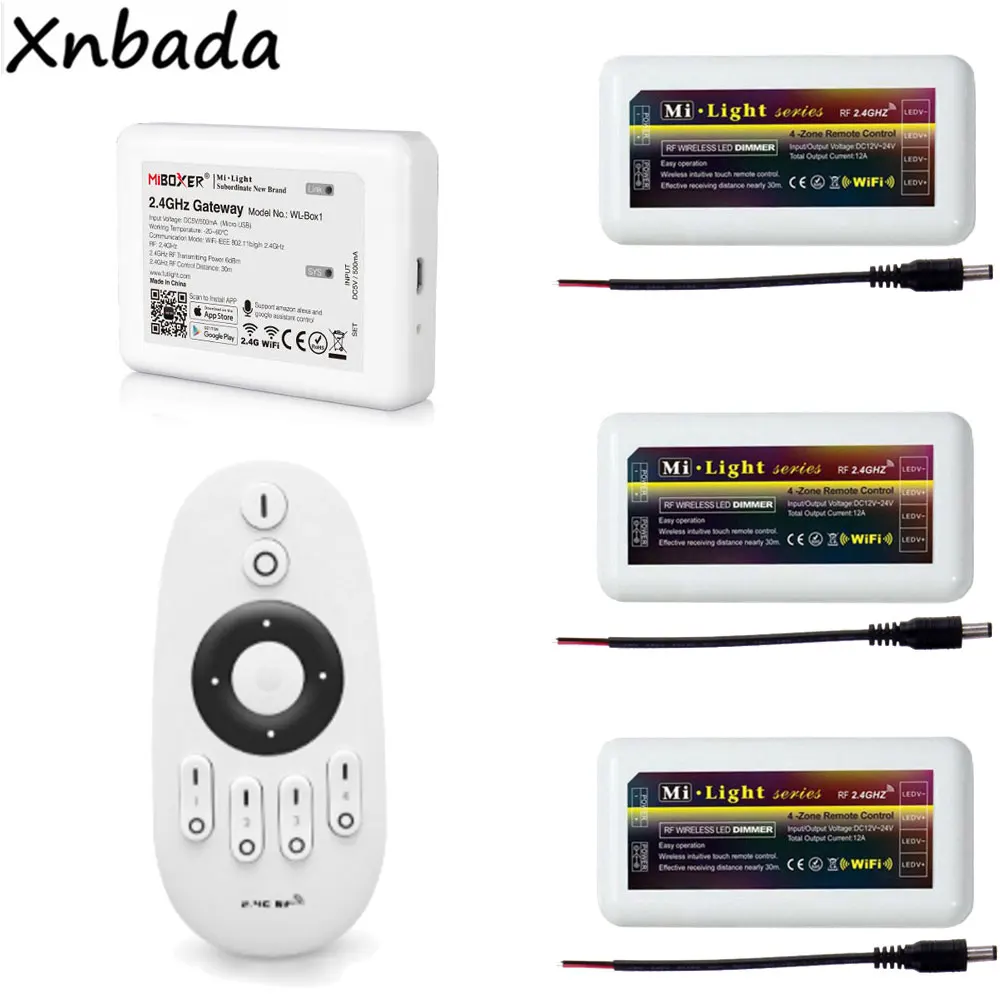 Milight WL-BOX1 светодиодный контроллер 2,4G FUT007 CCT Rmote контроллер CW/WW одноцветный светодиодный диммер DC12-24V