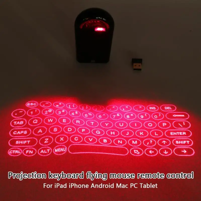Беспроводная Виртуальная портативная перезаряжаемая лазерная клавиатура с проекцией Bluetooth