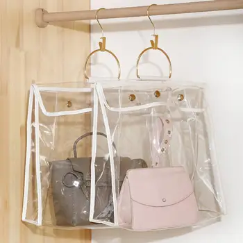 

Magnetic Sealing Bag PVC Clear Dust-proof Bag Wardrobe Handbag Finishing Moisture-proof Bag Transparent Men and Women Bag Stora