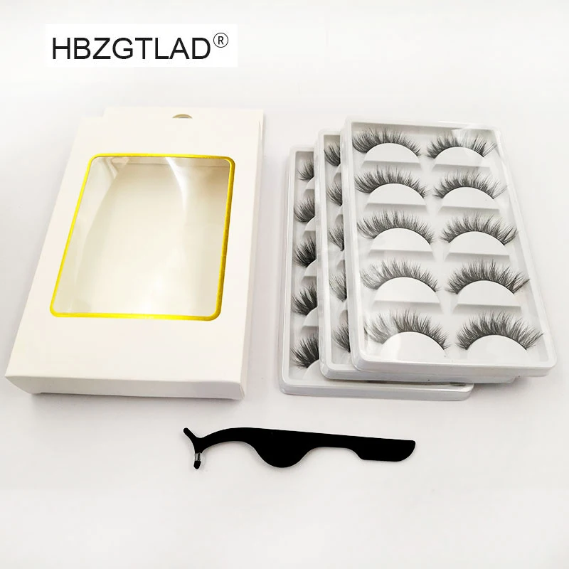 

NEW 1/15 Pairs 3D Mink Hair Soft Single and Mixed Style False Eyelashes With 1 Tweezer Wispy Thick Lashes Extension Makeup Tools