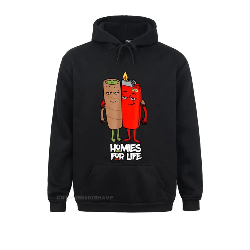 CasualNormal Long Sleeve Hoodies Thanksgiving Day Hip Hop  Clothes Male Sweatshirts Funny Homies for Life Weed T-Shirt__A11517  Funny Homies for Life Weed T-Shirt__A11517black