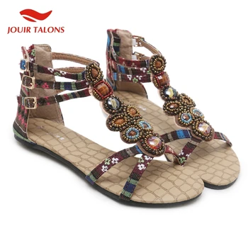 

Brand New Best Quality Bohemia Style Leisure Flat With Gladiator Summer Woman Shoes Women Sandals