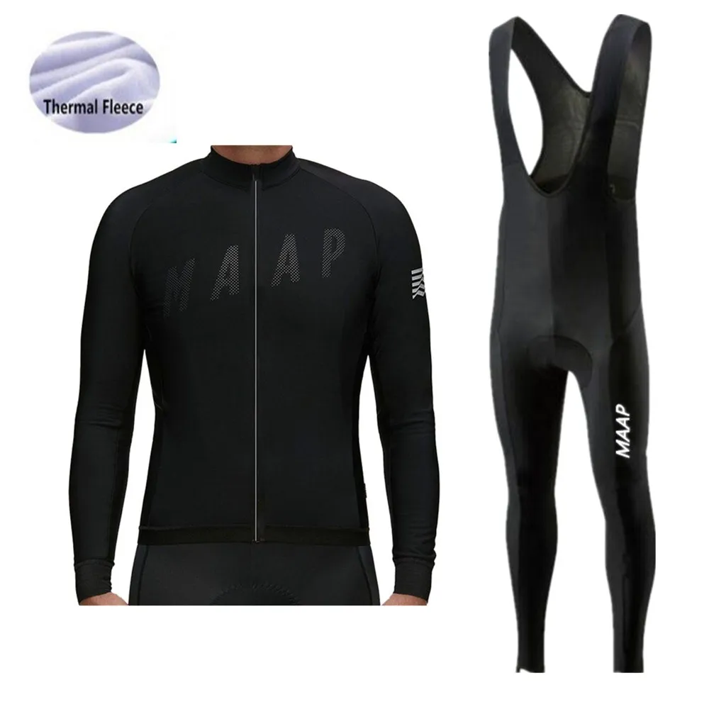 ProTeam MAAP зимний мужской термальный флисовый комплект для велоспорта, одежда для велоспорта MTB, комплект для велоспорта, Ropa Ciclismo, Триатлон, комплект для велоспорта - Color: Thermal Fleece Set11
