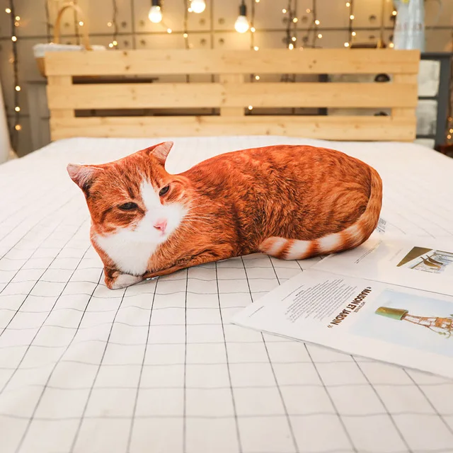 1 шт. 50 см моделирование 3D Плюшевые кошки и тигровые подушки мягкая набивная подушка с изображением животных Диван Декор Мультяшные плюшевые игрушки для детей девочек